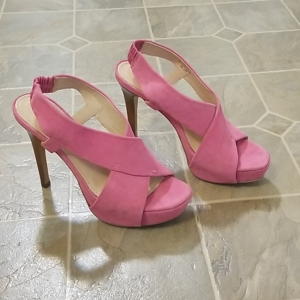 Diane Von Furstenburg Pink Suede Zia Sandal